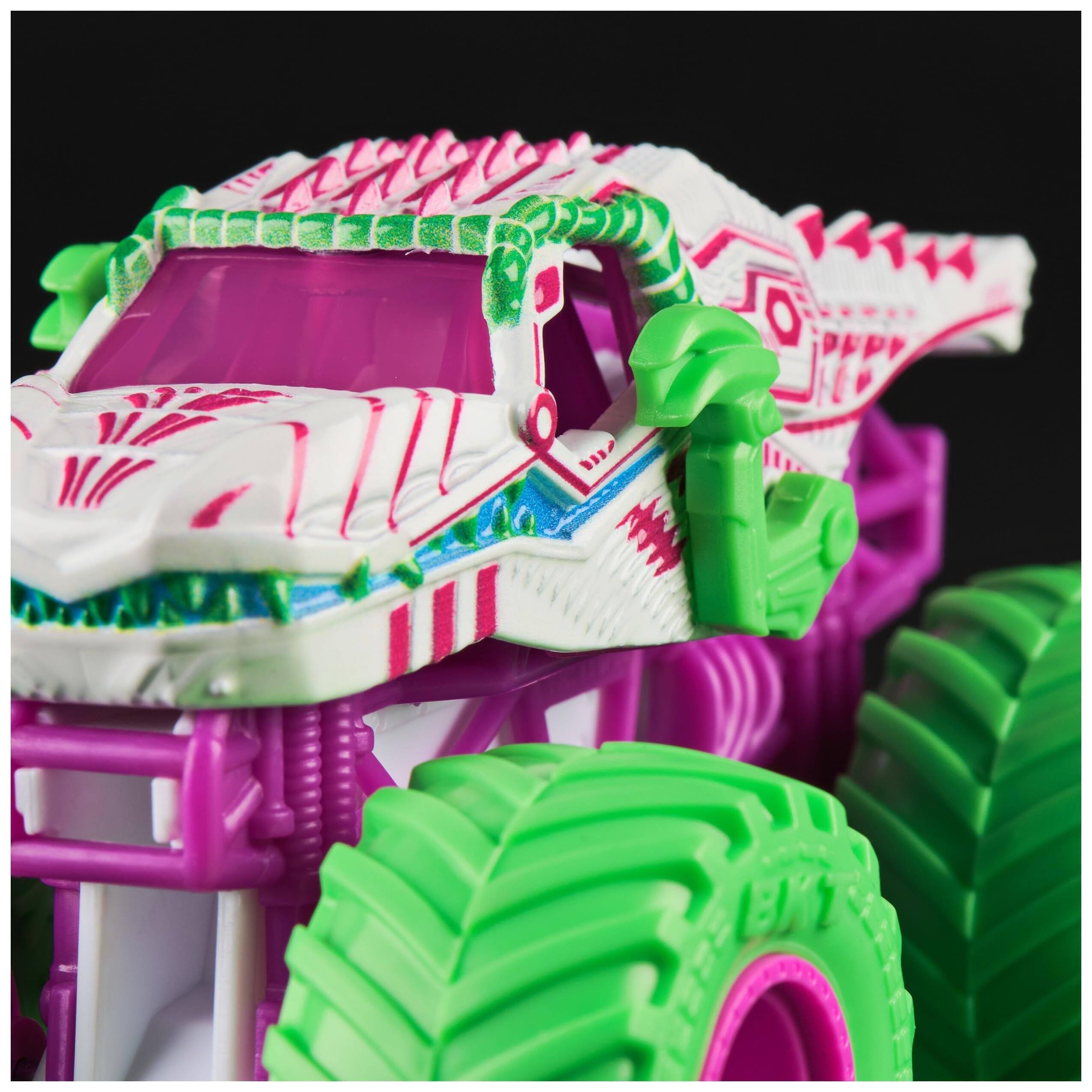 Back. Monster Jam - Monster Jam ThunderROARus Nitro Series 42 Die-Cast Monster Truck, 1:64 Scale, Authentic Details, Ages 3+ - Green.