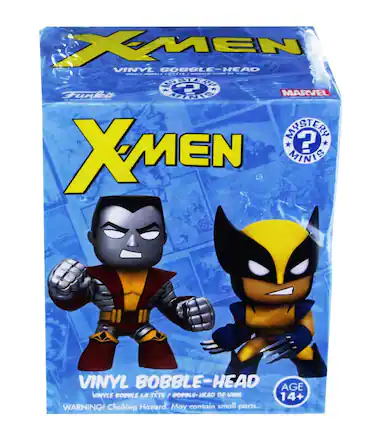 X-Men
Vinyl Bobble-Head
Funke
Marvel
Mystery Minis
Vinyl Bobble-Head
Vinyle Bobble la Tête / Bobble la Tête / Bobble-Head de Vinil
Age 14+
Warning! Choking Hazard. May contain small parts.