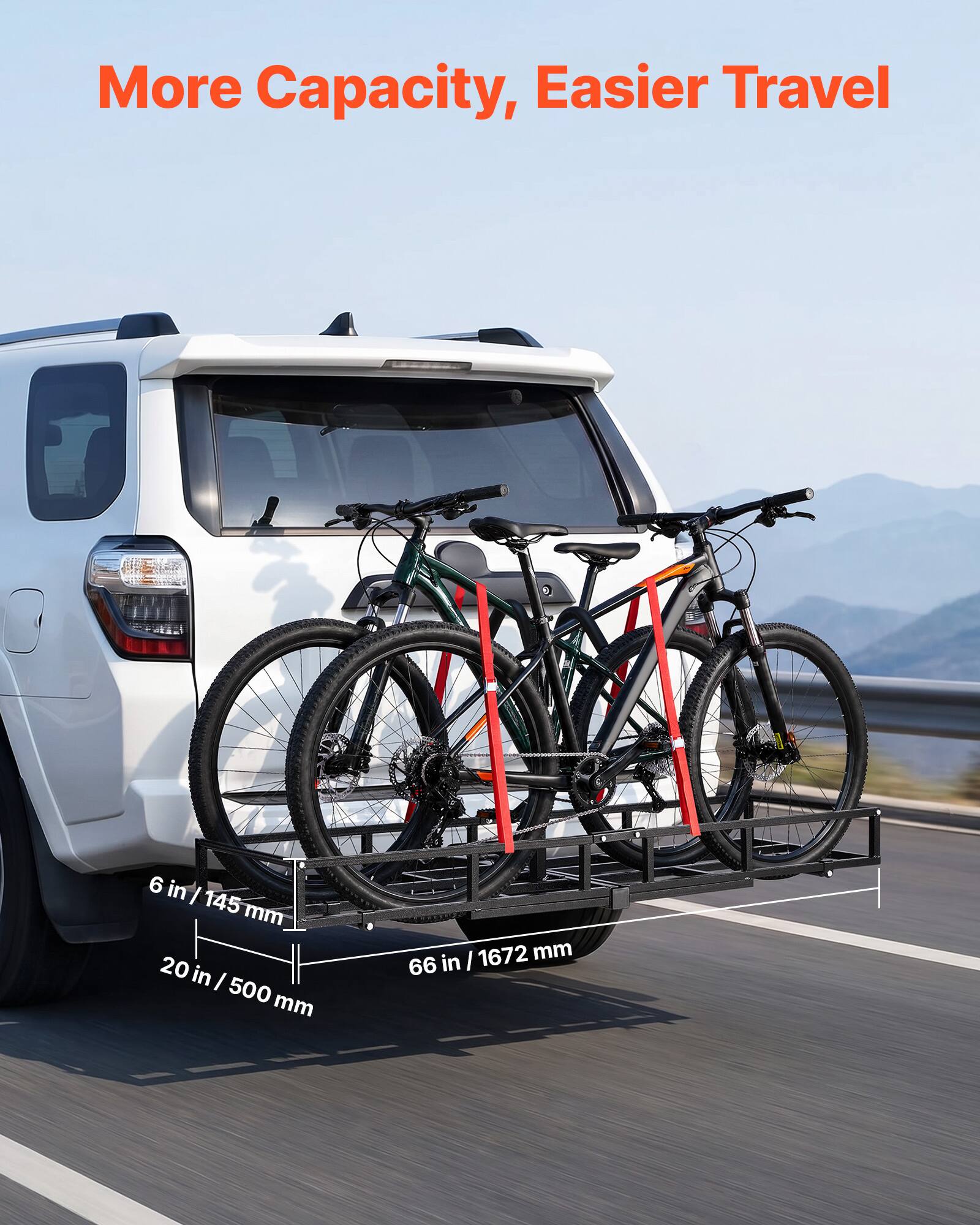 More Capacity, Easier Travel

6 in / 145 mm

20 in / 500 mm

66 in / 1672 mm