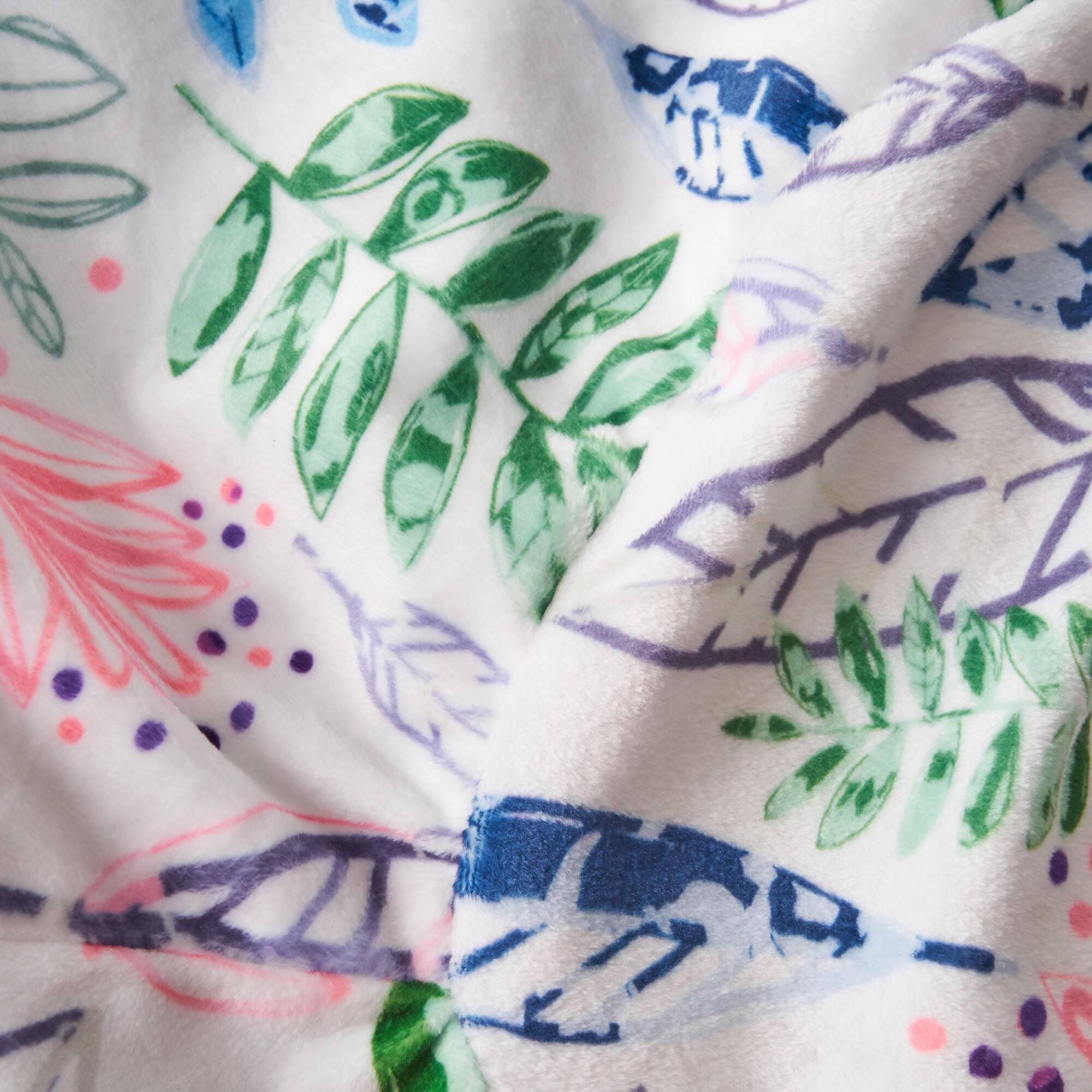 Alt View 1. GOODSILO - Leaf Print Rounded Bean Bag Chair with Removable Cover - Comfortable Foam Filled Seating for Living Room or Bedroom - White Tossed Botanical.