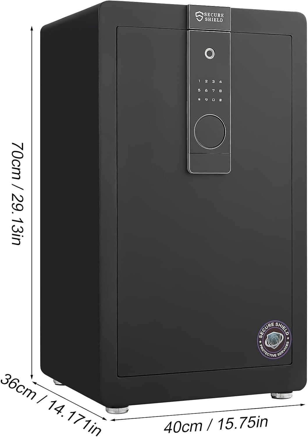 SECURE SHIELD

1 2 3 4  
5 6 7 8  
* 9 0 #

70cm / 29.13in  
36cm / 14.171in  
40cm / 15.75in  

SECURE SHIELD  
PROTECTIVE SERVICES