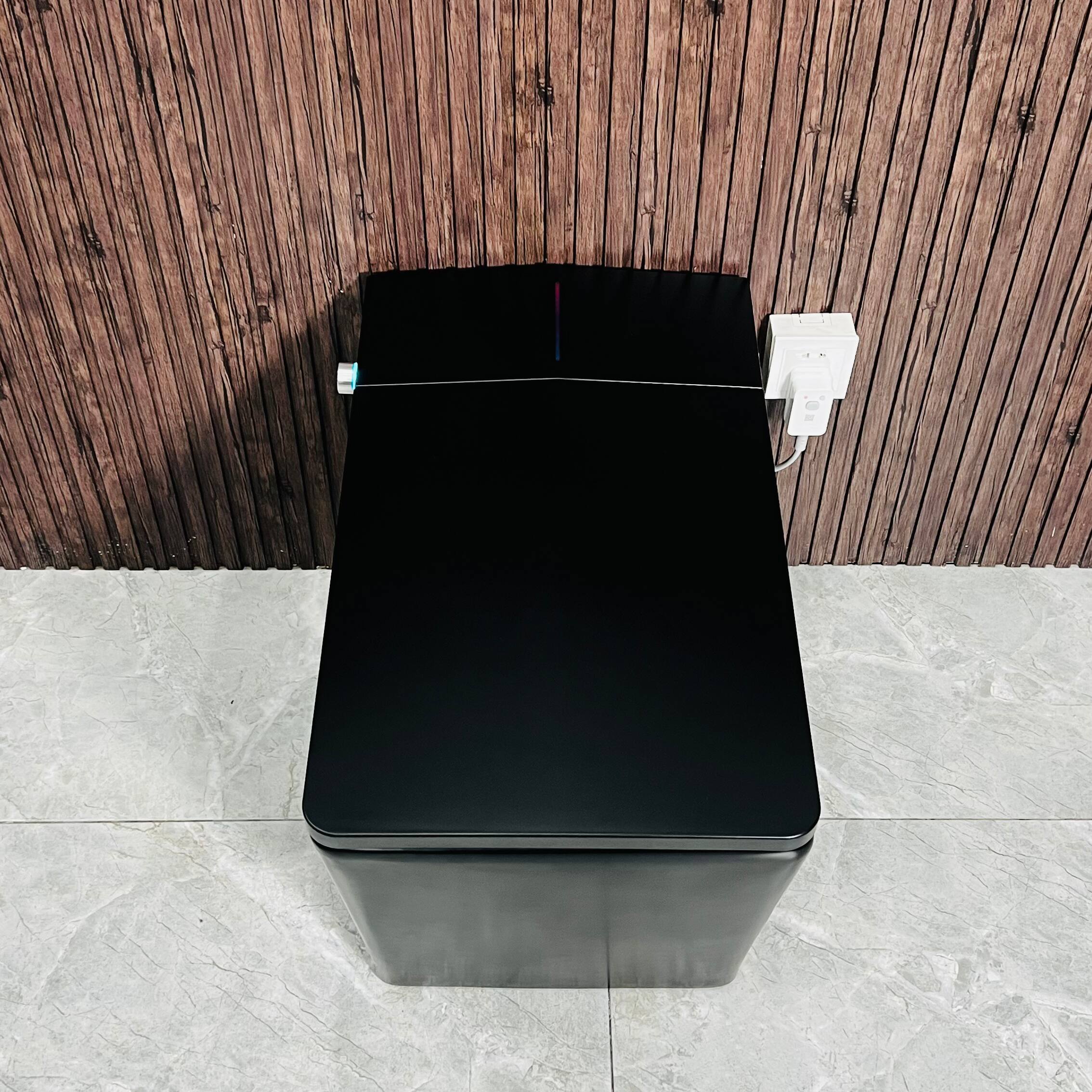 Alt View 1. Tiramisubest - Square Smart Toilet with Heated,Tankless Bidet Toilet with Foot Sensor,Auto Flush,LED Display,User Memory,Matte Black - Matte Black.