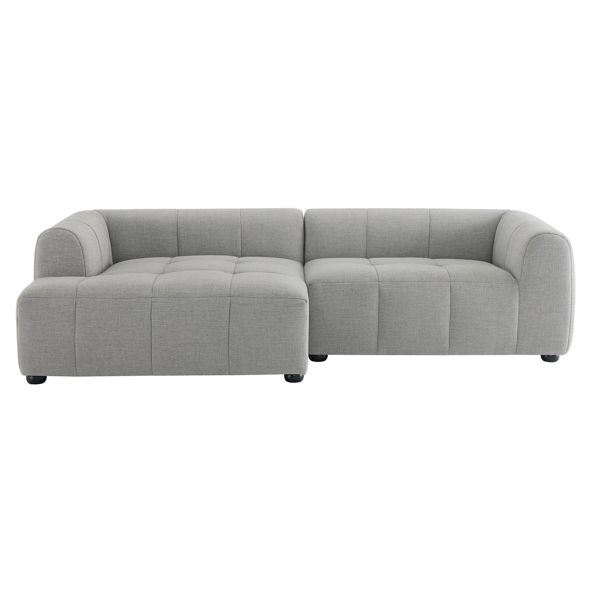 Alt View 2. Modway - Liana Left-Facing Upholstered Fabric Modular Sofa with Chaise by Modway - Gray.