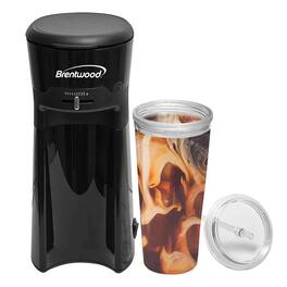 Brentwood - Kt-2121bk Single-serve Iced Coffee And Tea Maker With 20-oz. Insulated Tumbler And Reusable Filter - Black