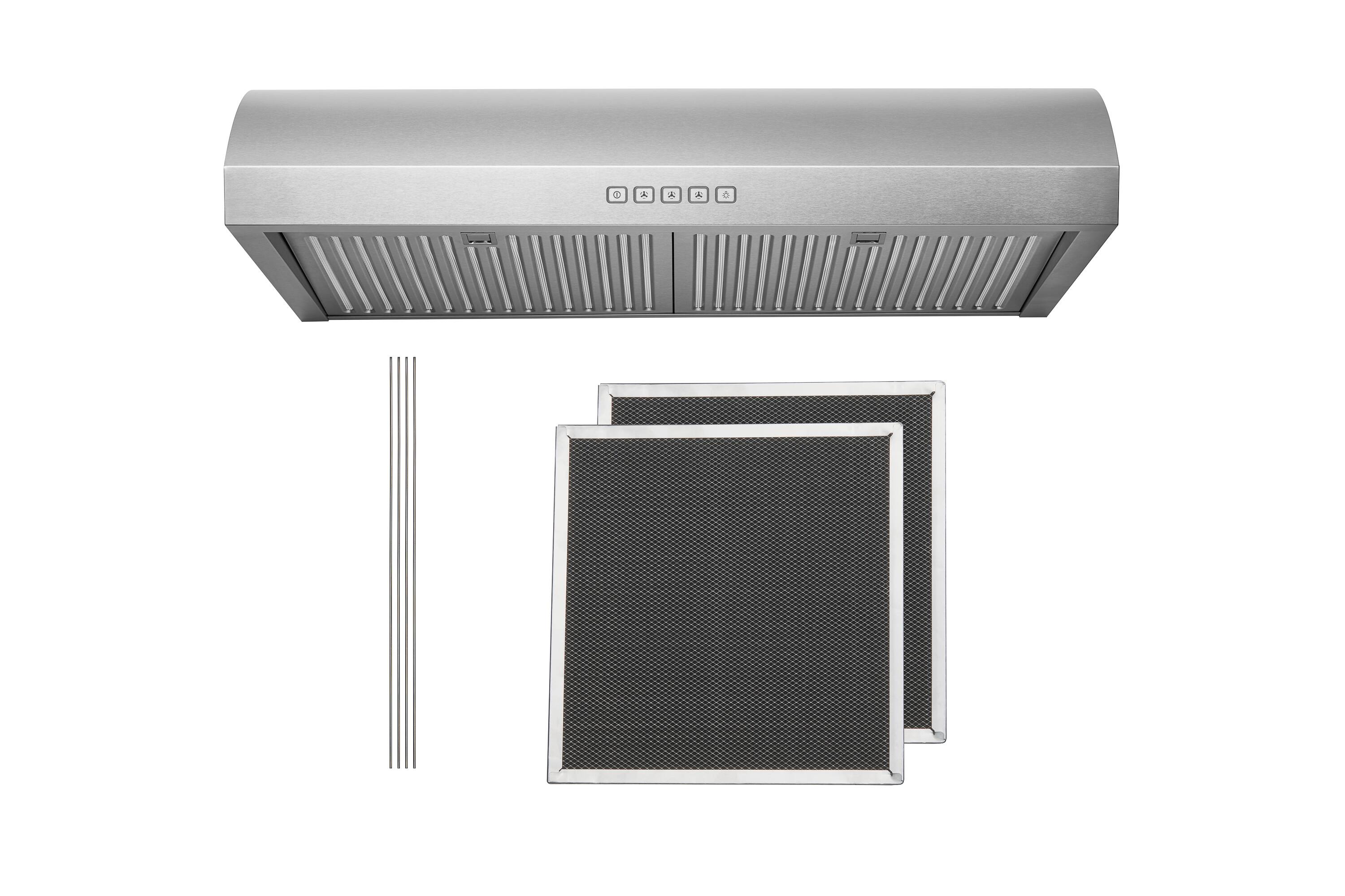 Alt View 5. Hauslane - Hauslane UC-B018 30-in Convertible Stainless Steel Undercabinet Range Hood - Silver.