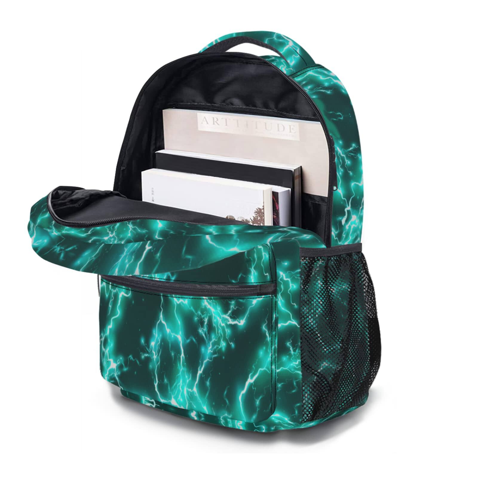 Alt View 1. Cozy Serene - Teal Backpack For Cool Lightning Durable Casual Basic Bookbag Green Lightweight School Bag Teens Students Travel Daypack - Soccer.