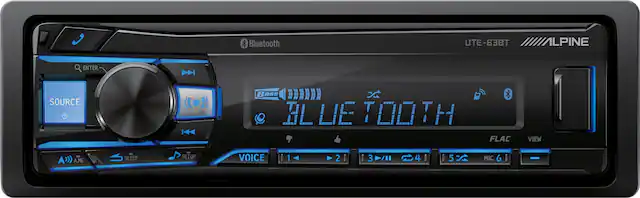 Bluetooth UTE-63BT ALPINE
SOURCE
Bass
FLAC
VIEW
A.ME
SLEEP
SETUP
VOICE
1 2 3 4 5
MIC 6