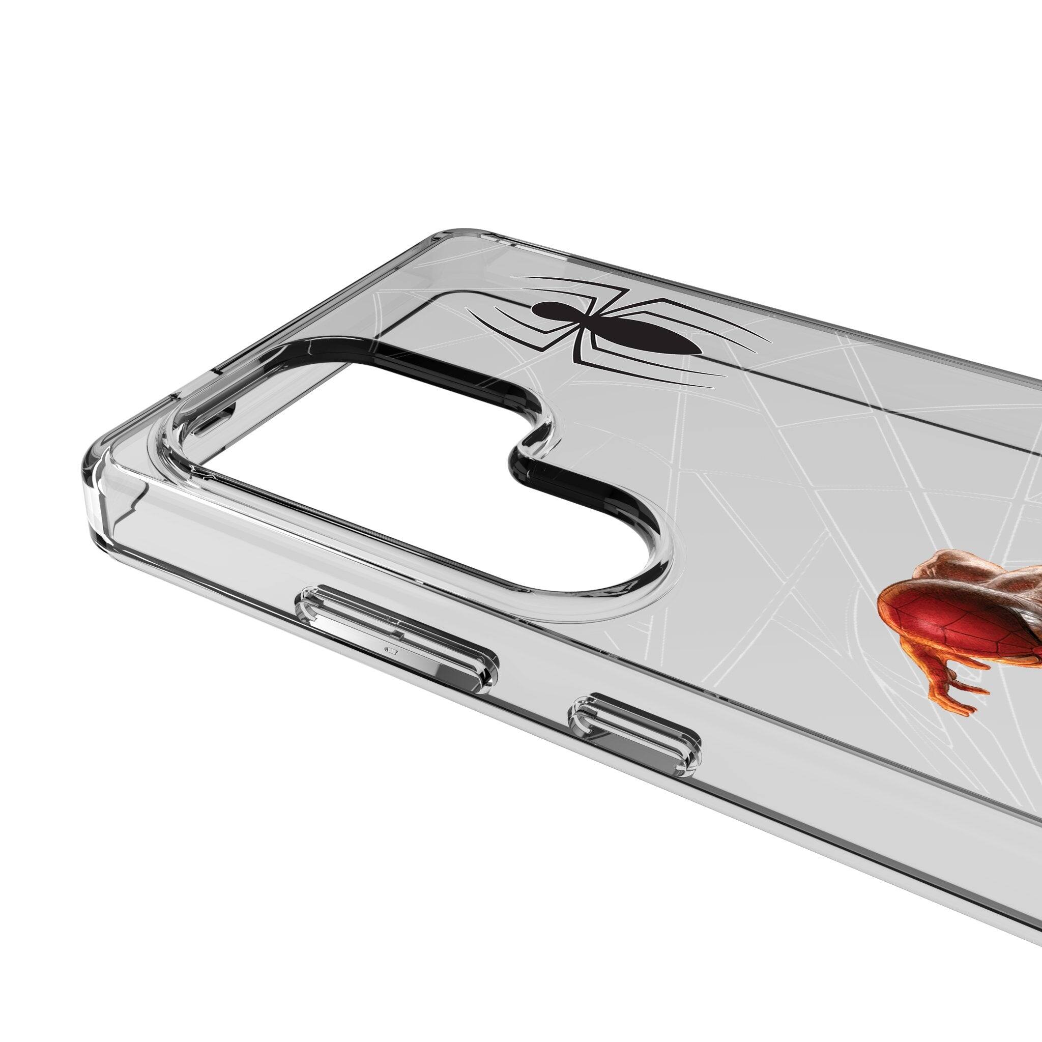 Left. Keyscaper - Marvel MechLine Clear Phone Case - Samsung Galaxy S23 Plus - Spider-Man.