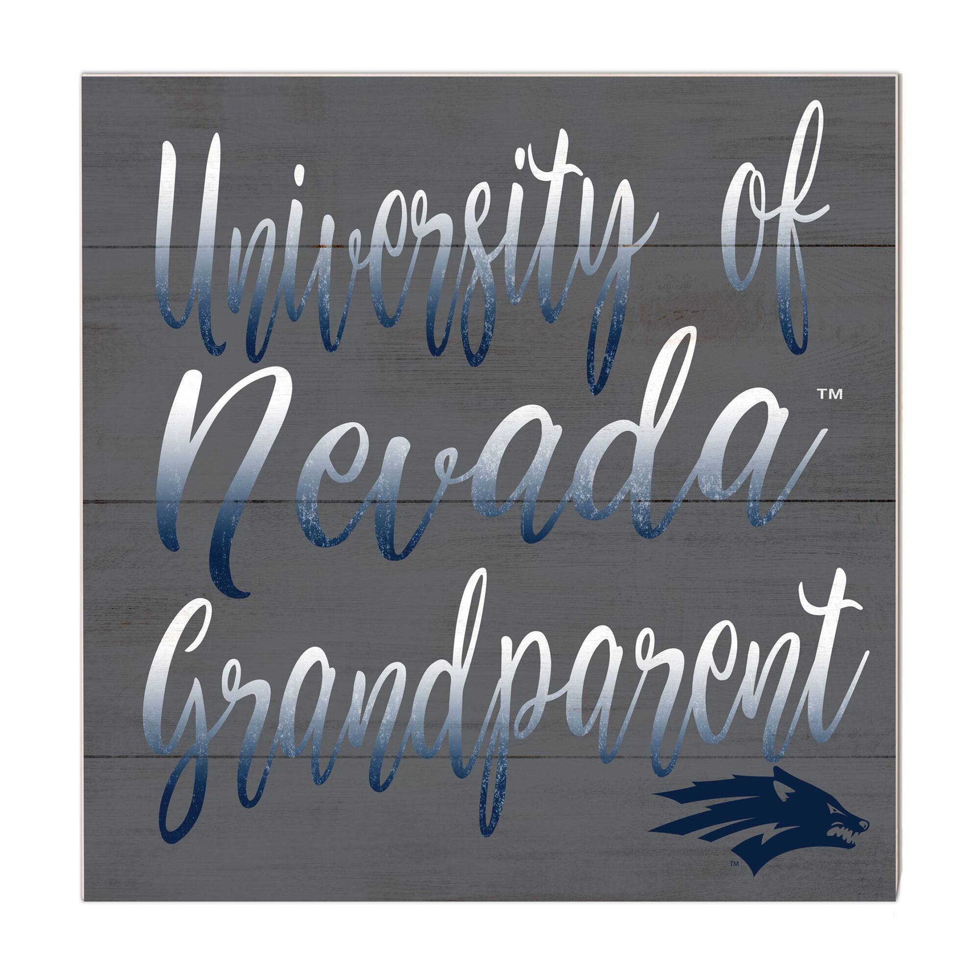 Gray Nevada Wolf Pack 10'' x 10'' Grandparent Plaque