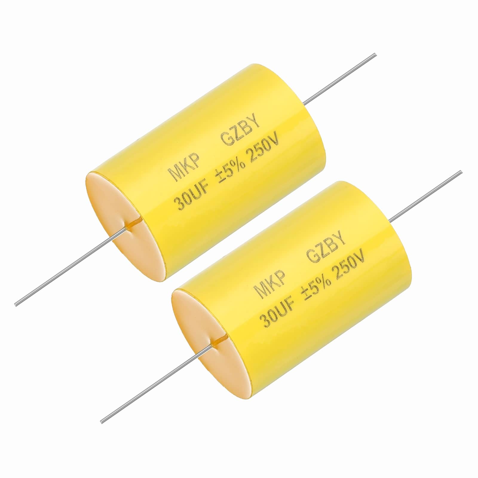 Unique Bargains - 2pcs 30uf Frequency Divider Capacitor, 250V Axial Audio Speaker Crossover MKP Film Capacitor - Yellow price history on PriceWatchPro