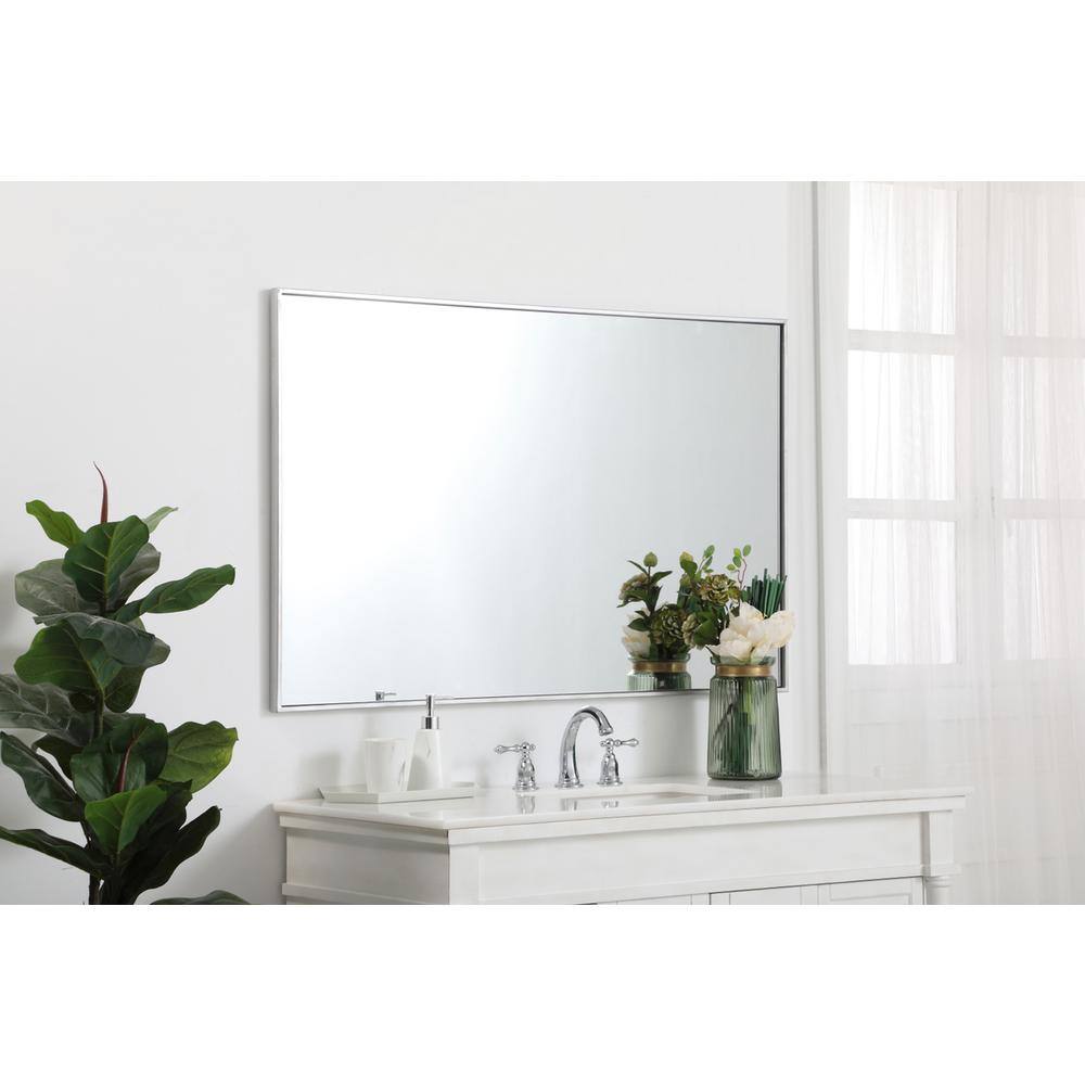 Alt View 3. Elegant Decor - Metal frame rectangle mirror 30 inch in silver - Silver.