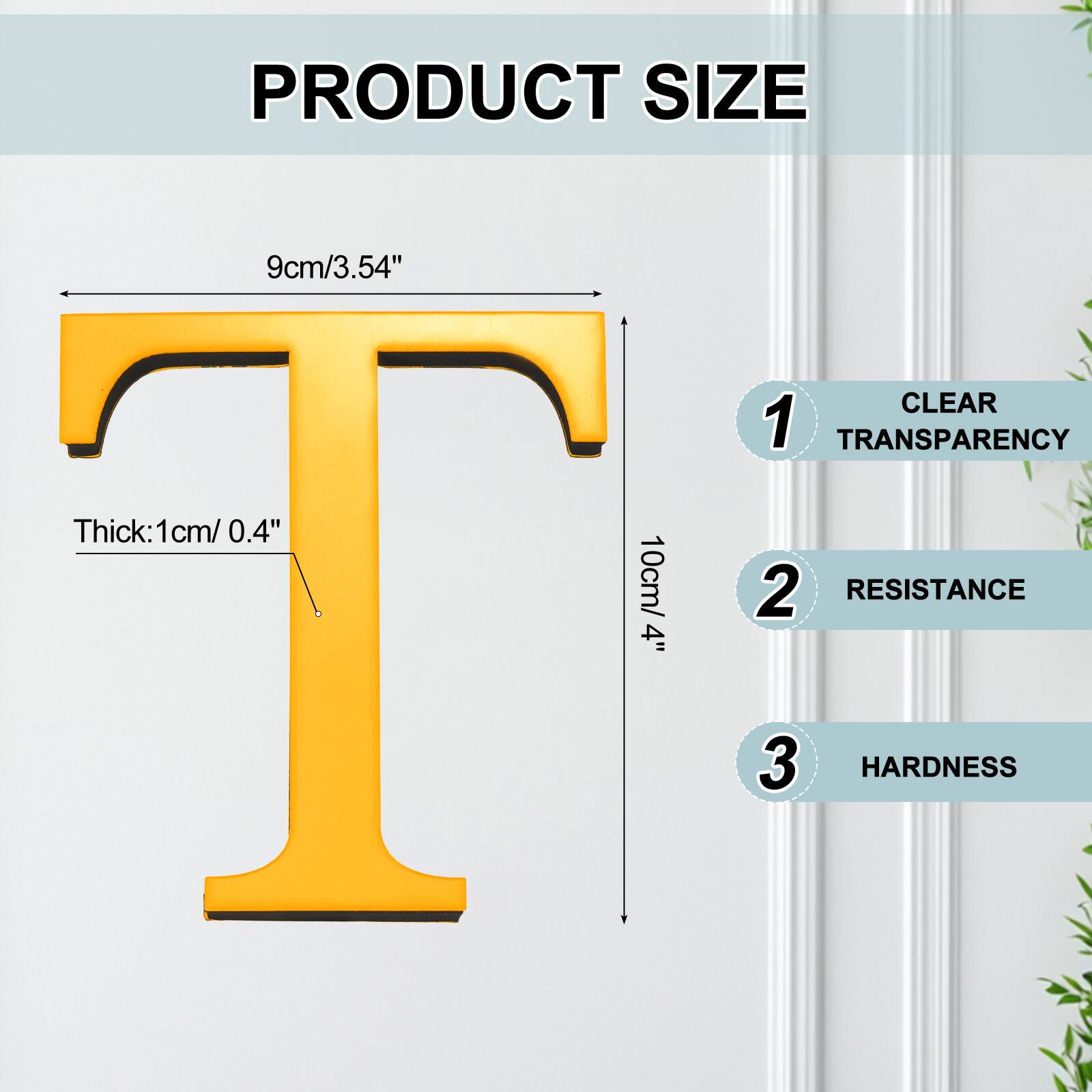 PRODUCT SIZE  
9cm/3.54"  
CLEAR  
1 TRANSPARENCY  
Thick: 1cm/ 0.4"  
10cm/ 2 RESISTANCE  
3 HARDNESS