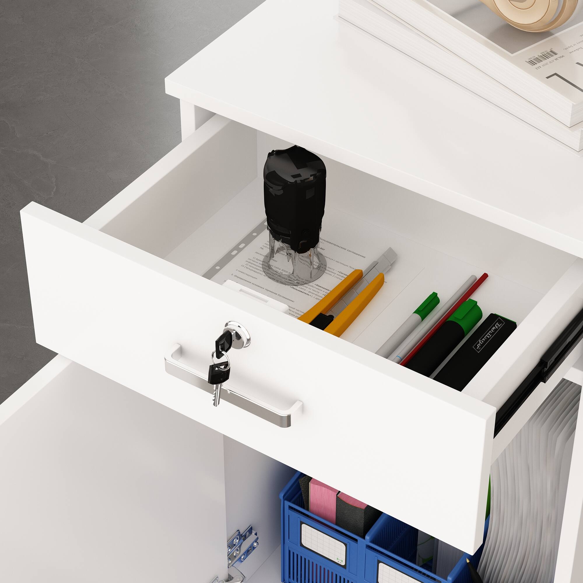 Alt View 2. FUFU & GAGA - FUFU&GAGA Reception Desk – Modern Office Welcome & Service Station - White.