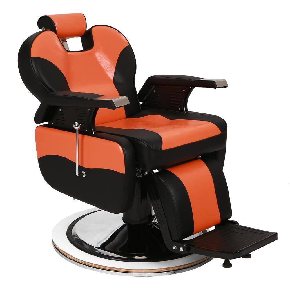 Winado - All Purpose Barber Chair Heavy Duty Salon Hydraulic Reclining Chair with Anti-slip Footrest for Hair Stylist Barber Shop - Black & Orange