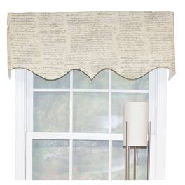 RLF Home - Cursive Regal 100% Cotton with Fully Lined 3" Rod Pocket Valnance for Windows 50" x 17" - Putty