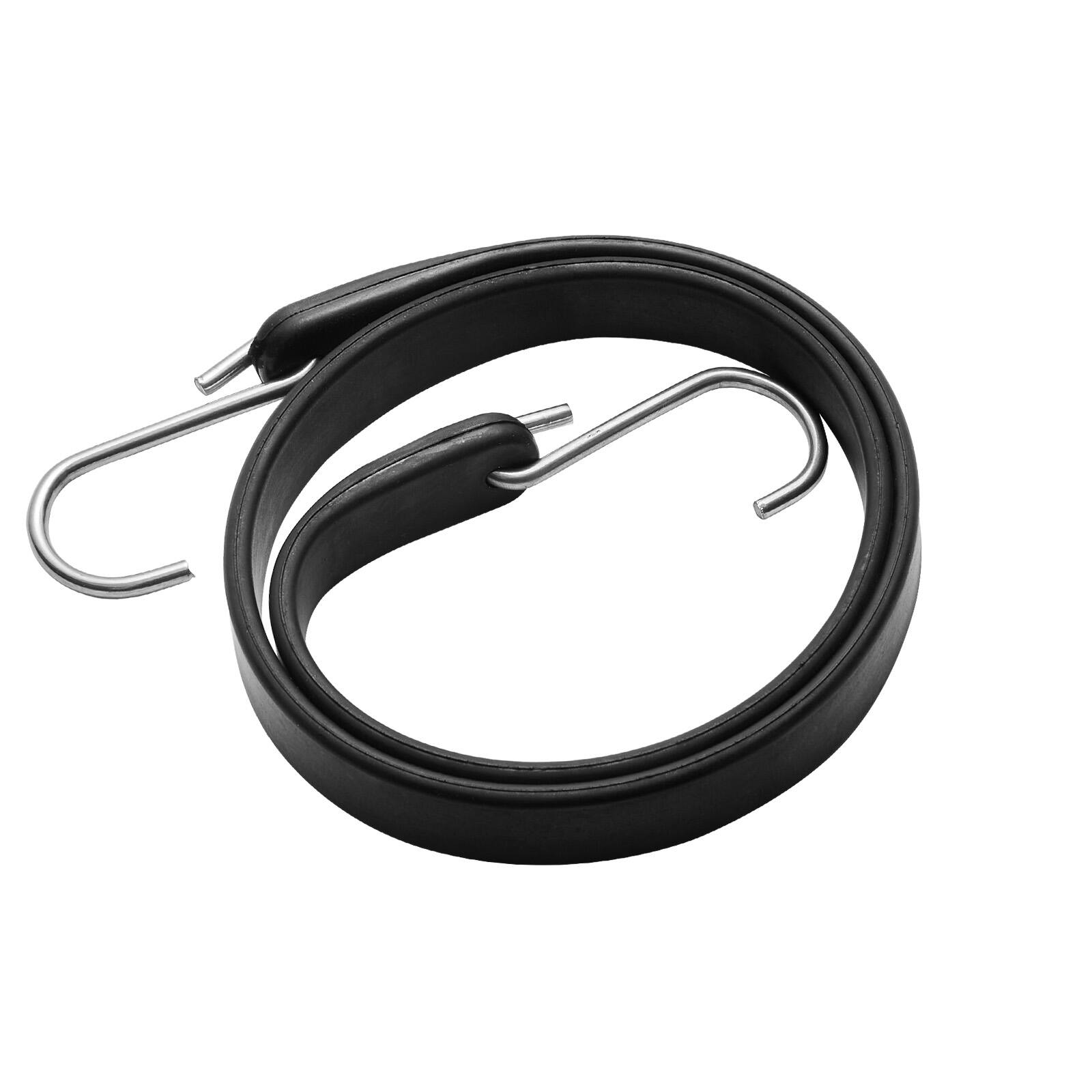 Alt View 5. VEVOR - 50 Piece Flat Bungee Cord, 19.8 mm Heavy Duty Bungee Straps with Steel S-Hooks, 31" Elastic Bungee Rope for Cargo, Tarps - Black.