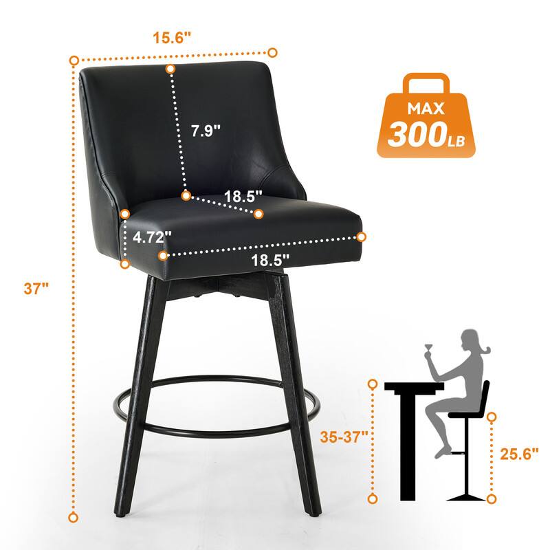 15.6"  
7.9"  
18.5"  
4.72"  
18.5"  
37"  
35-37"  
25.6"  
MAX 300 LB