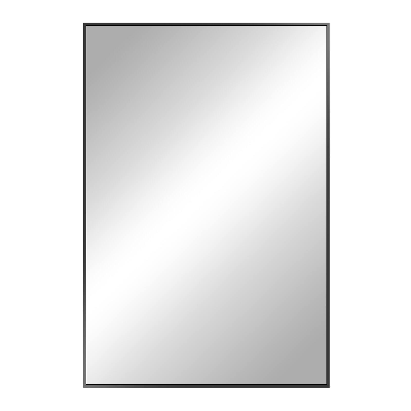 Alt View 2. Easly - Black 30 in. W x 40 in. H Rectangle Aluminum Alloy Frame Vanity Wall Mirror - Black.