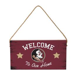 Evergreen Enterprises - Florida State Seminoles 6" x 11" Welcome Home Wood Wall Sign with Rope Hanger - Multicolor
