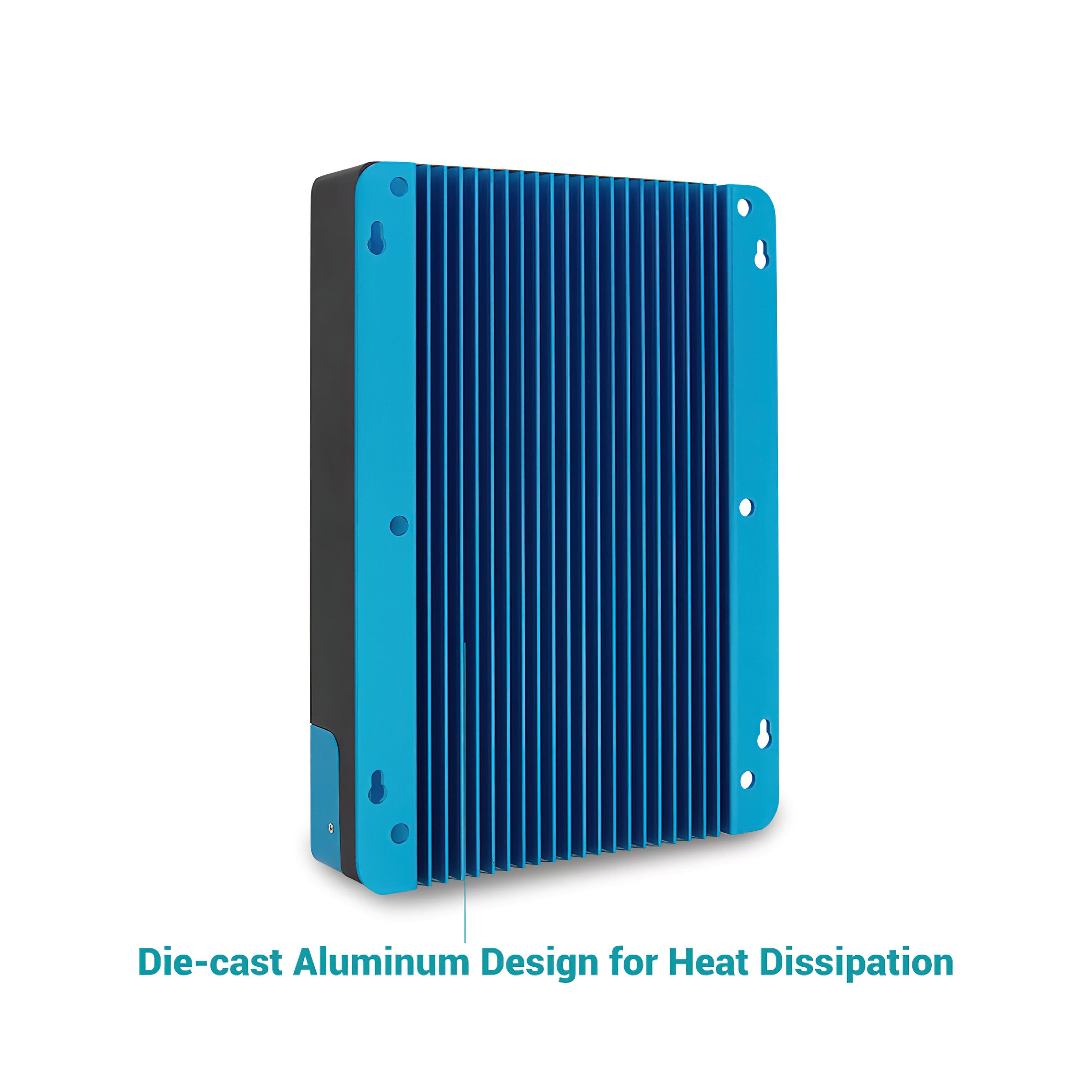 Die-cast aluminum design for heat dissipation.