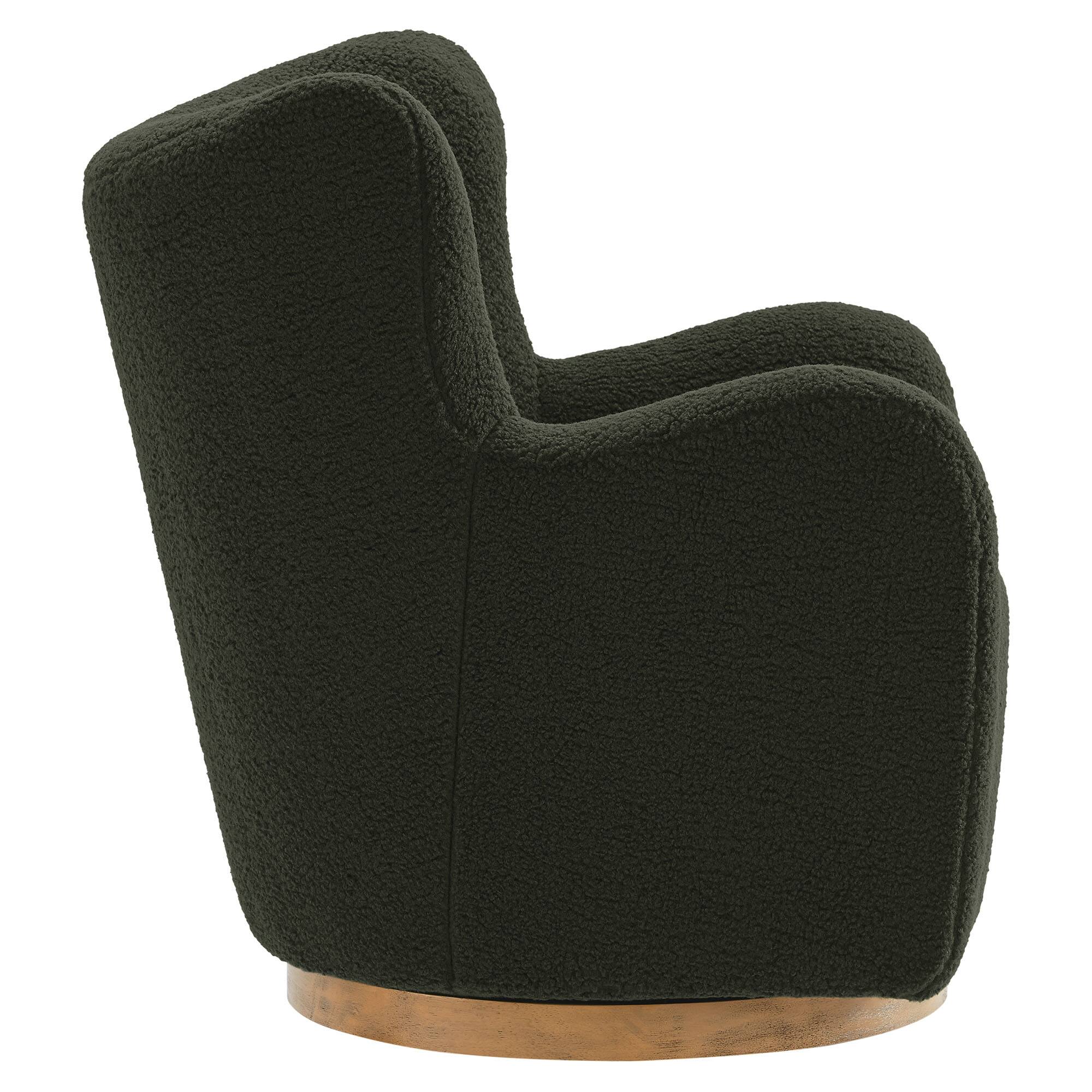 Alt View 2. Modway - Montrose Wingback Sherpa Swivel Accent Chair by Modway - Fern Walnut.