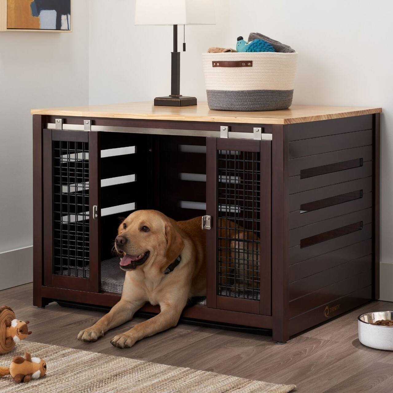 Alt View 12. TRINITY - 40" Espresso Brown Pet Crate Accent Table - Espresso Brown.