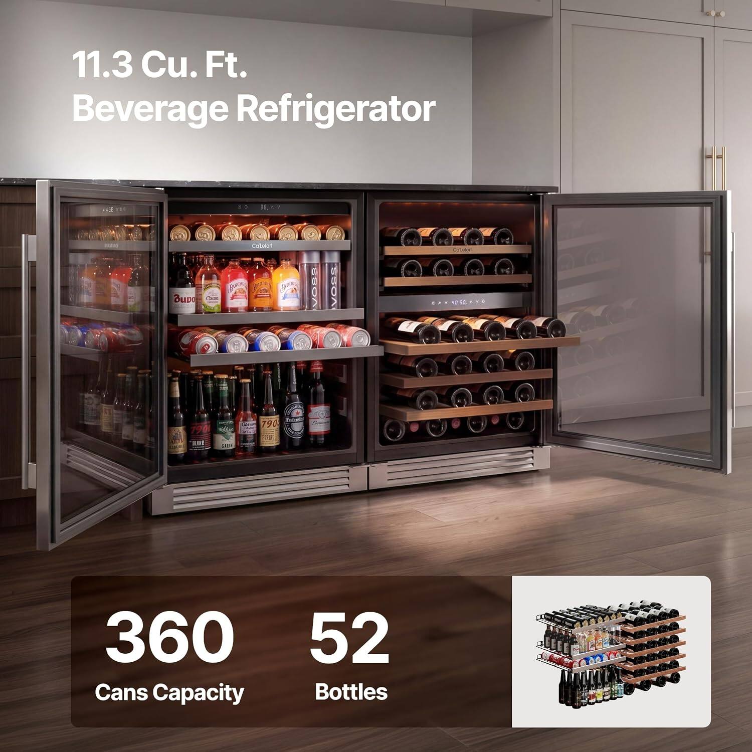 11.3 Cu. Ft. Beverage Refrigerator

- 360 Cans Capacity
- 52 Bottles