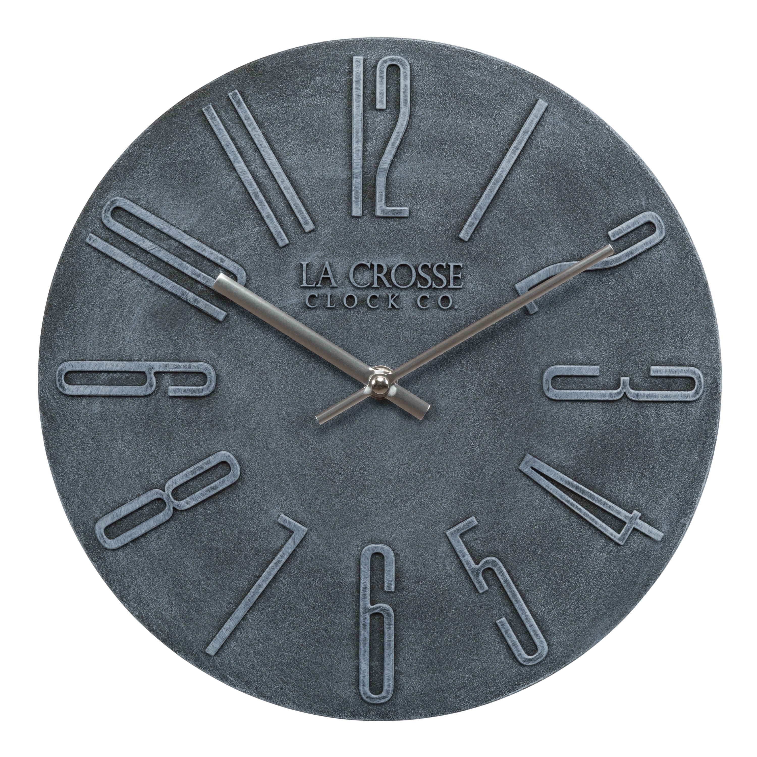 La Crosse Clock Co. - 11 inch Cormac Analog Quartz Wall Clock - Dark Gray