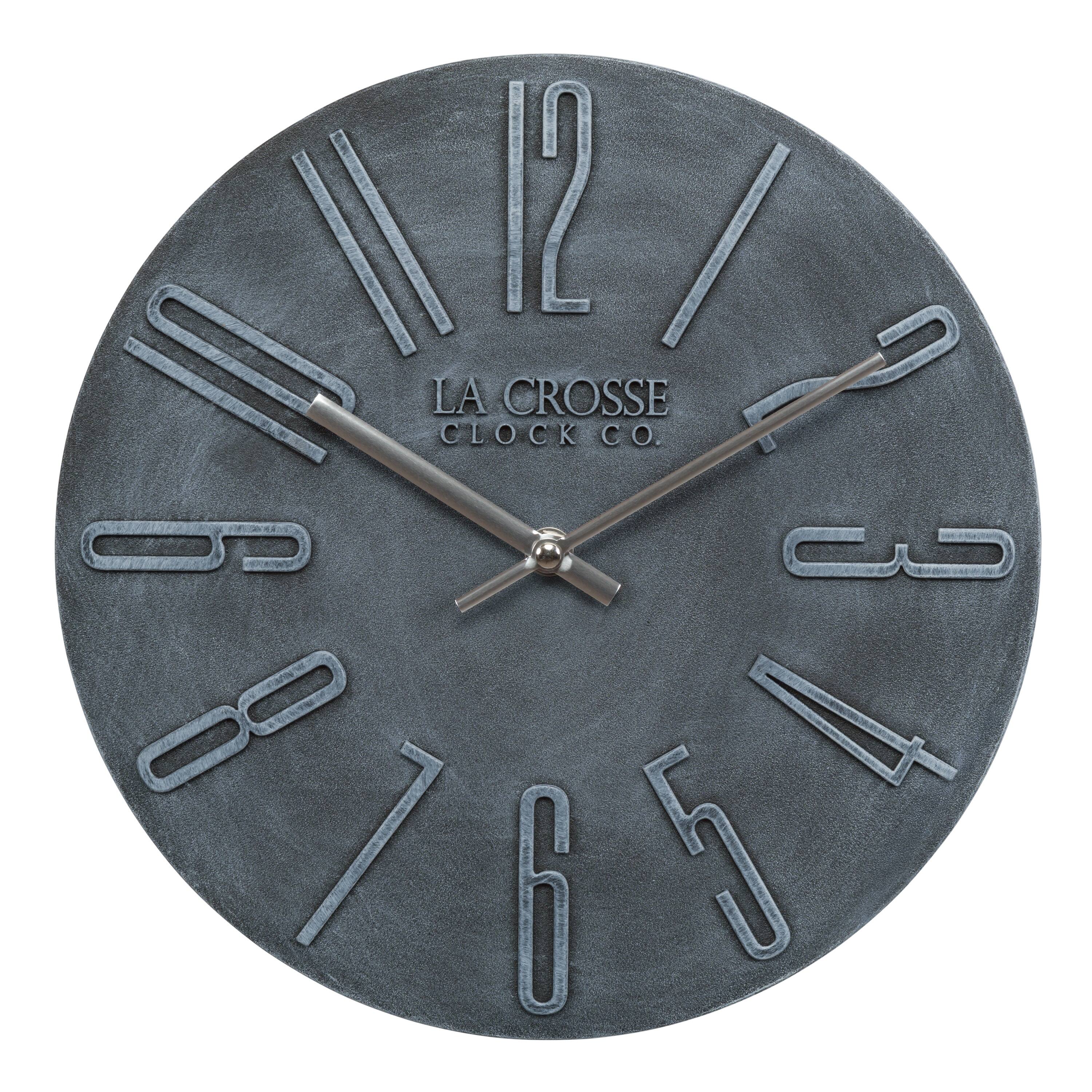 La Crosse Clock Co. - 11 inch Cormac Analog Quartz Wall Clock - Dark Gray