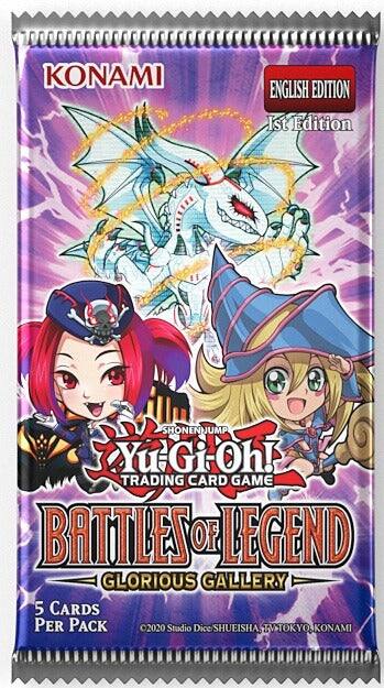 KONAMI ENGLISH EDITION 1st Edition SHONEN JUMP YU-GI-OH! TRADING CARD GAME BATTLES OF LEGEND GLORIOUS GALLERY 5 CARDS PER PACK 2020 Studio Dice SHUEISHA TV TOKYO KONAMI