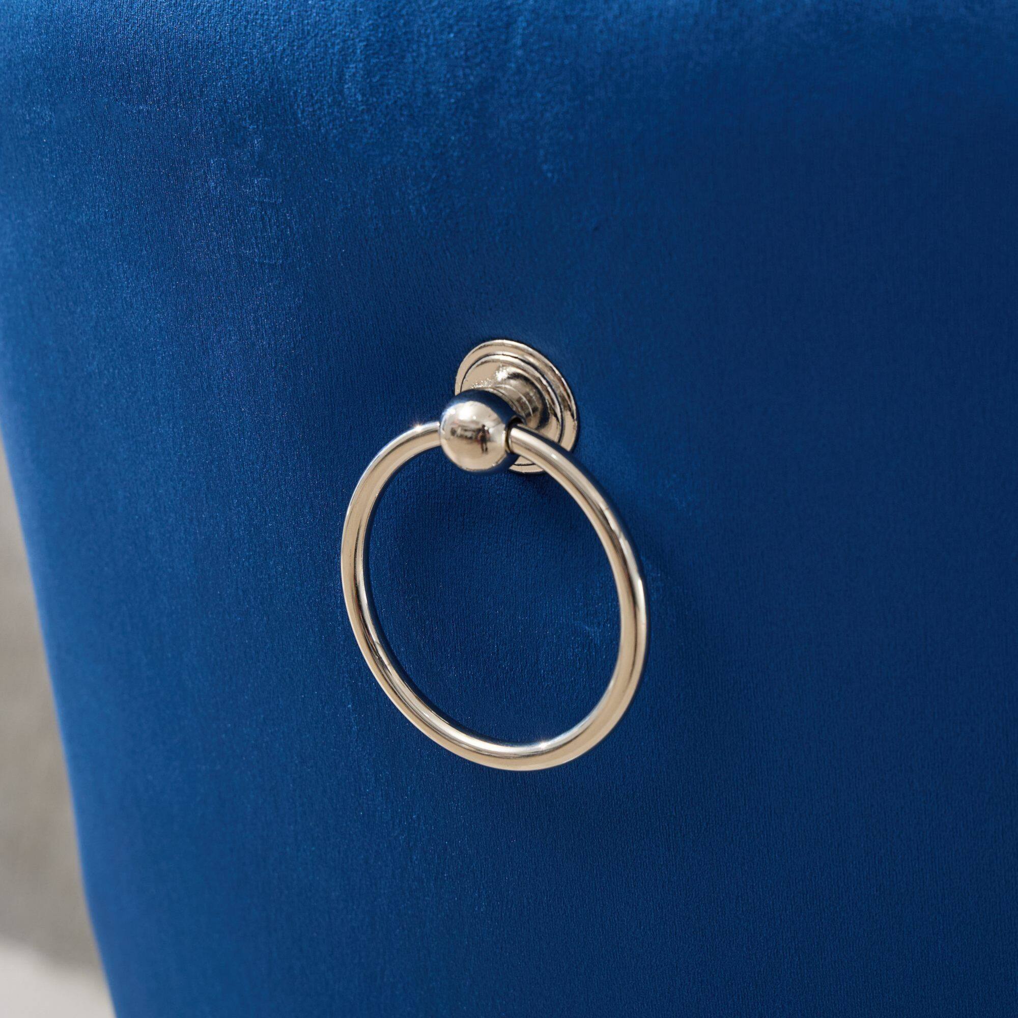 Alt View 7. GOODSILO - Adjustable Height Swivel Barstools with Velvet Upholstery and Chrome Base - Set of 2 for Home Bars and Kitchen Islands - Blue.