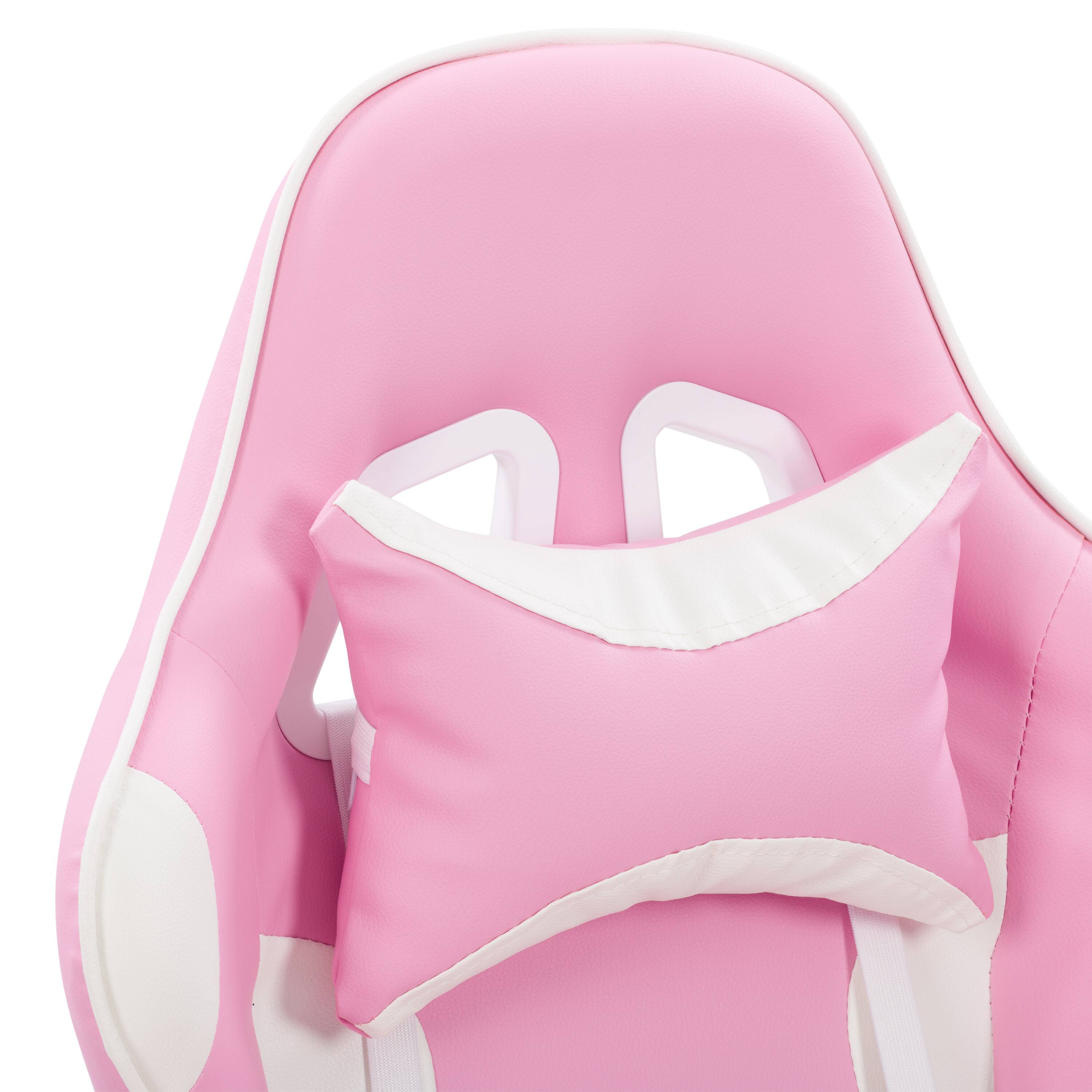 Alt View 16. CorLiving - Ravagers Gaming Chair - Pink and White.