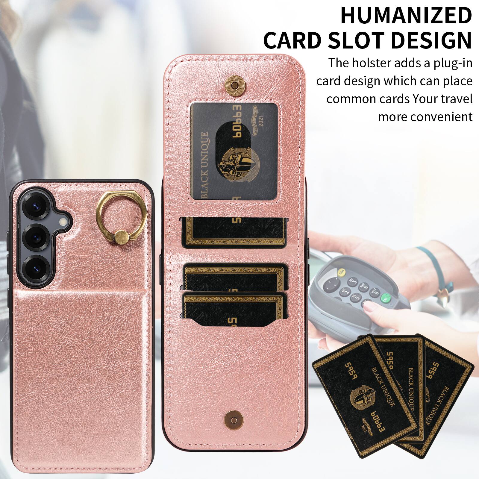 UNIQUE BLACK POPP3 -- HUMANIZED CARD SLOT DESIGN

The holster adds a plug-in card design which can place common cards. Your travel more convenient.

2021

5 : 1 Ea

IN lon cwn

5 595

5959

BLACK UNIQUE

BLACK UNIQUE

5959

BLACK UNIQUE
