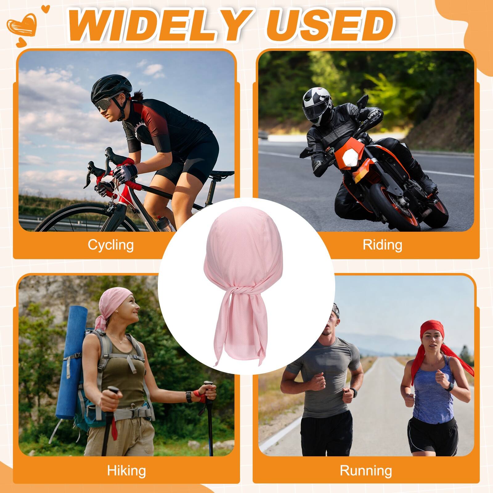 WIDELY USED

Cycling  
Riding  
Hiking  
Running