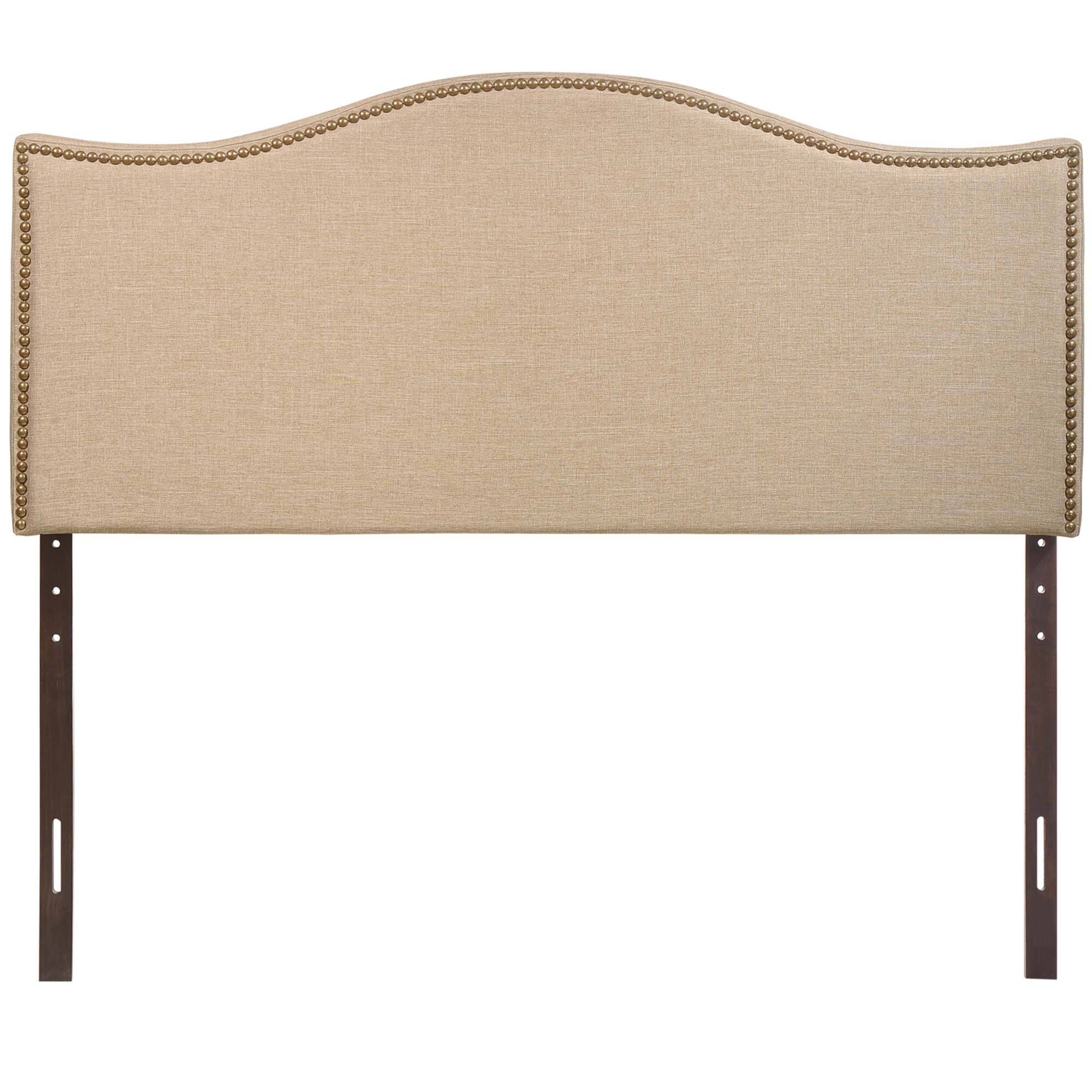 Alt View 2. Modway - Curl Nailhead Upholstered Queen Headboard by Modway - Brown.