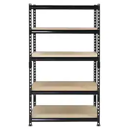 Juggernaut Storage - 18" x 72" 5 Shelf Steel Utility Shelving Storage Unit - Black