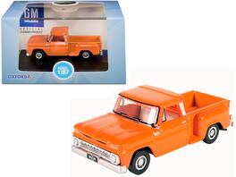 1965 Chevrolet C10 Stepside Pickup Truck 1/87 (HO) Scale Diecast Model Car by Oxford Diecast - Orange