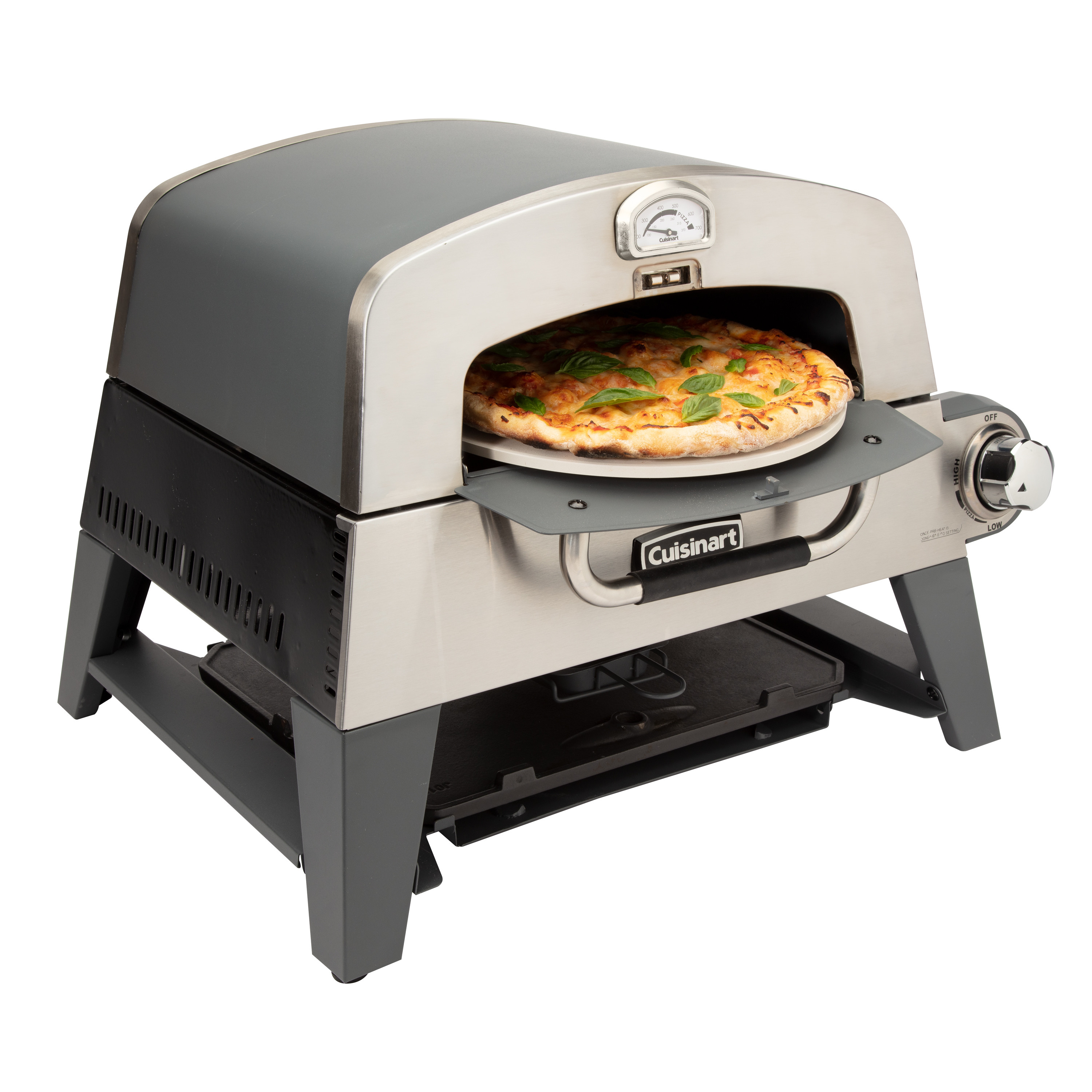 Angle View: Cuisinart - 3-in-1 Pizza Oven Plus, Griddle, and Grill - Gray