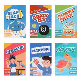 GSE Games & Sports Expert - 6-in-1 Classic Card Games, Go Fish, Old Maid, Crazy 8's, Memory Match, Slap Jack, Matching for kids