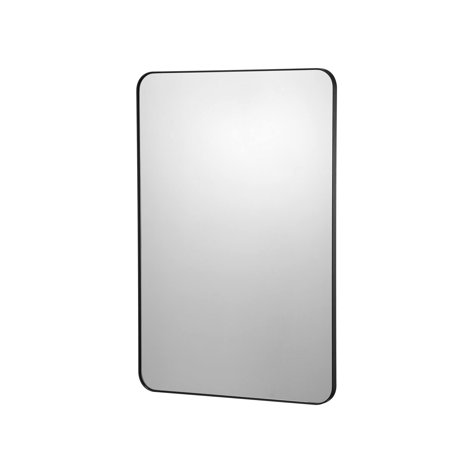 Alt View 5. VEVOR - Wall Mounted Makeup Mirror, 0.15" Thick, 24" x 36" Mirror with Aluminium Alloy Frame & Explosion-Proof Film - Black.