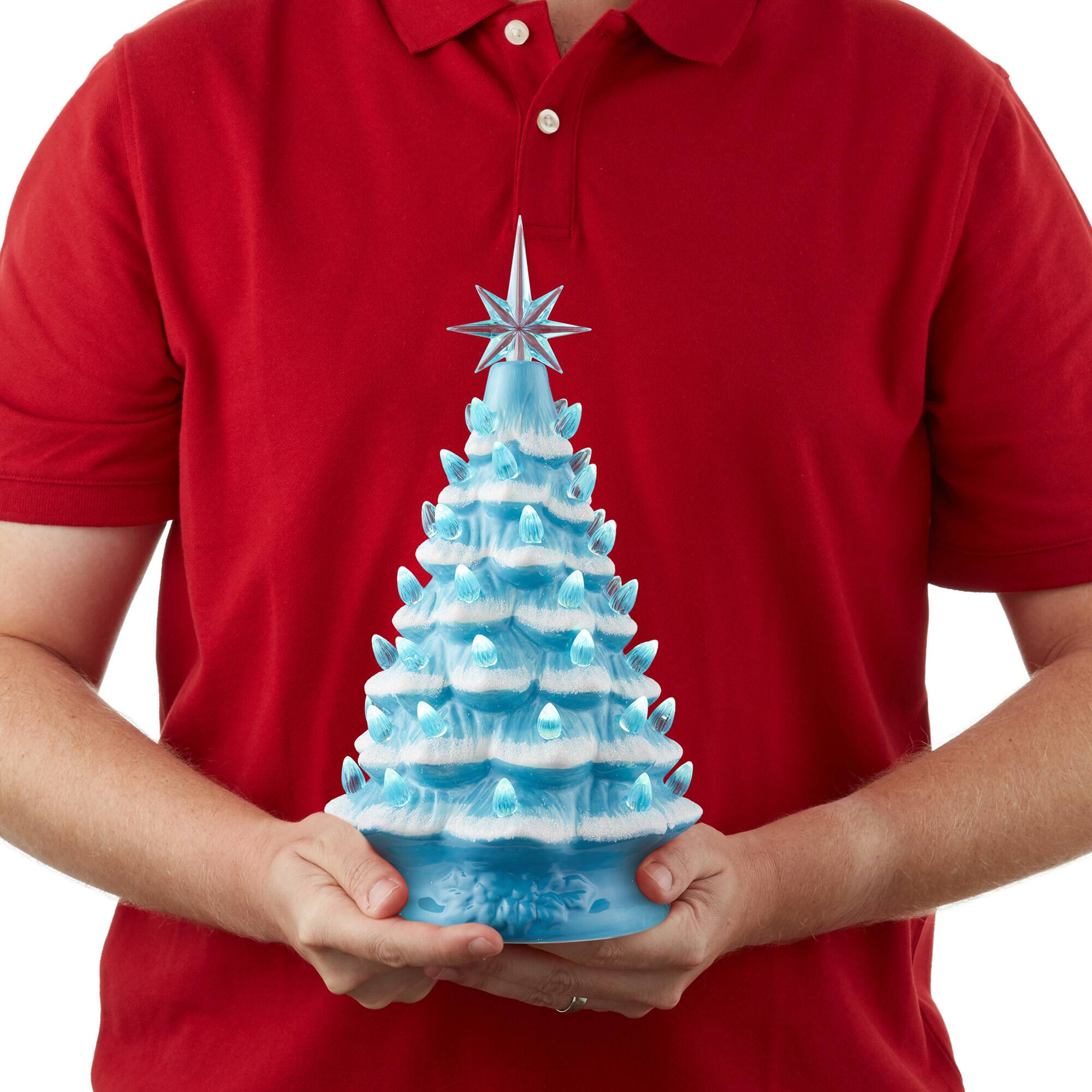 Casafield 12 in Hand Painted Ceramic Christmas Tree Pre Lit Tree with ...