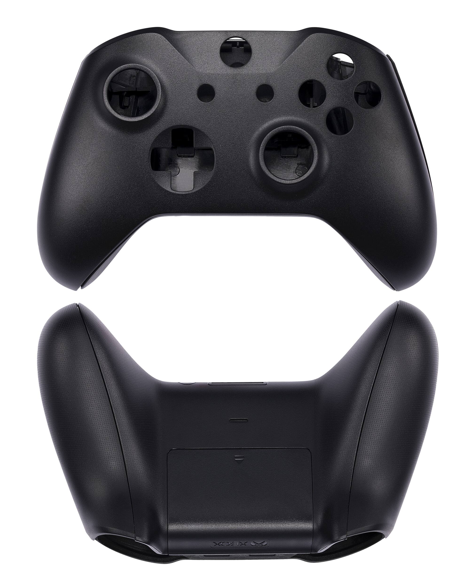 Alt View 3. Microsoft - Controller Faceplate Shells (Top and Bottom) Compatible For Xbox One X - Black - Black.