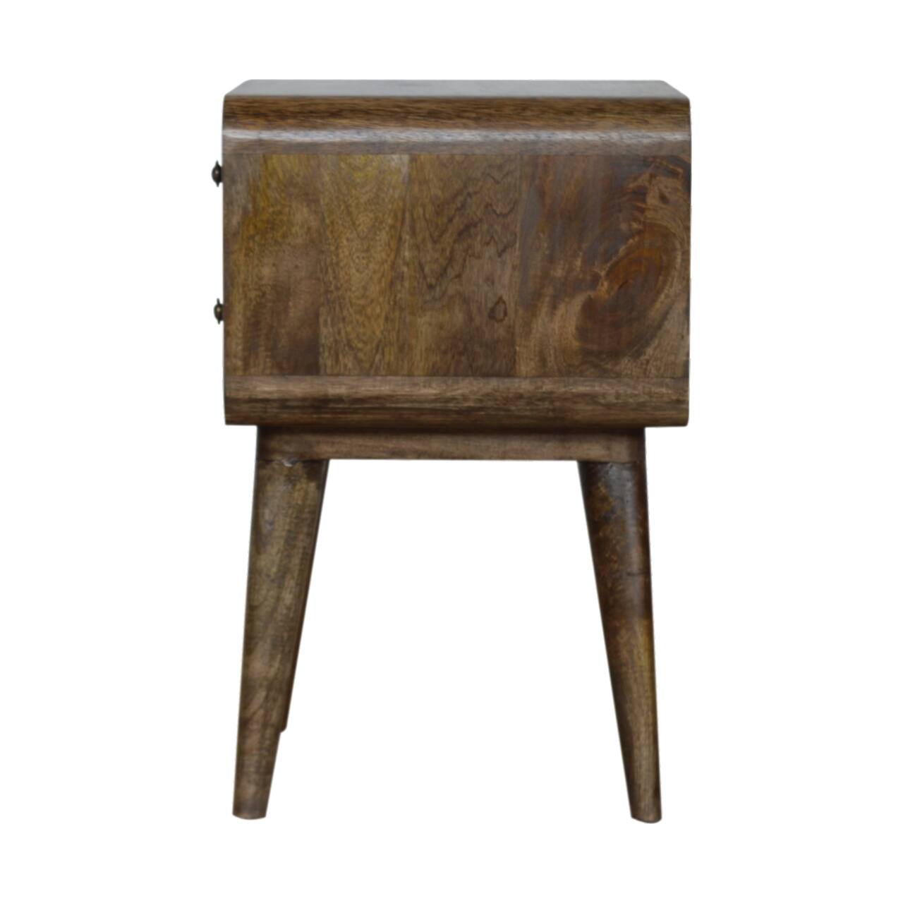 Alt View 4. Artisan Furniture - Artisan Furniture Solid Wood Curved Classic Grey Washed nightstand - Grey Washed.