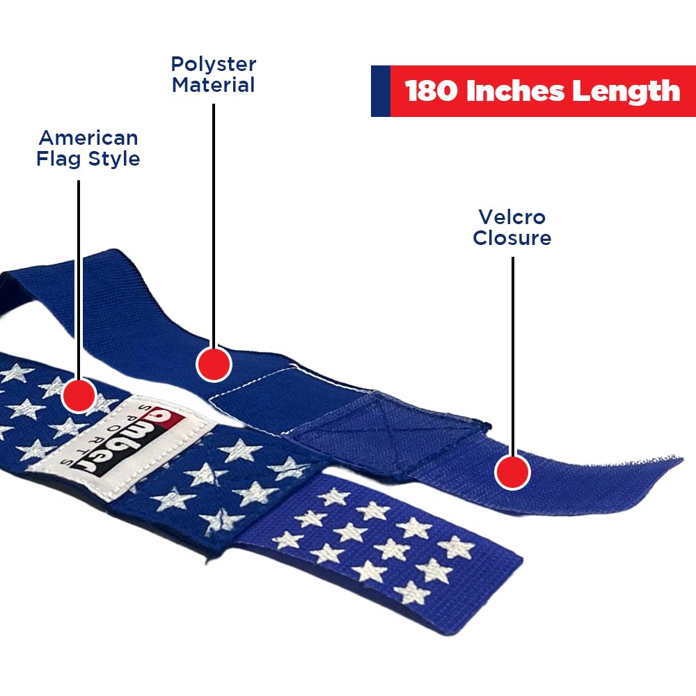 Polyester Material  
180 Inches Length  
American Flag Style  
Velcro Closure