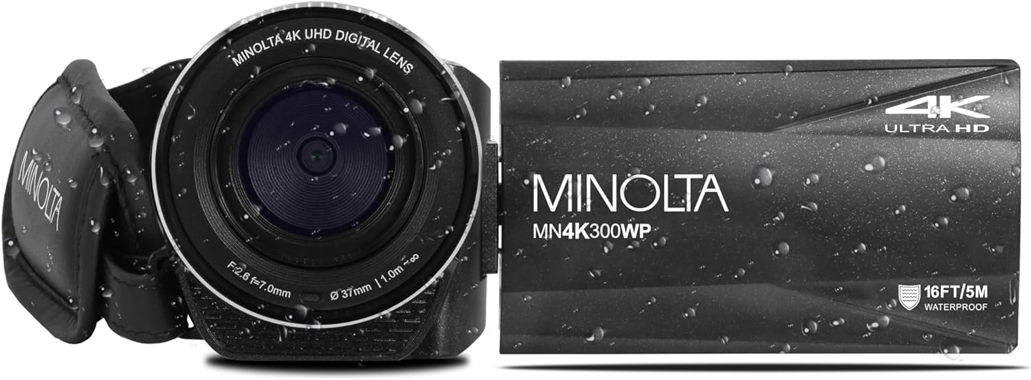 MINOLTA 4K UHD DIGITAL LENS  
F:2.6  
f=7.0mm  
11.0m~0.1m  
37mm  
MINOLTA MN4K300WP  
4K ULTRA HD  
16FT/5M WATERPROOF