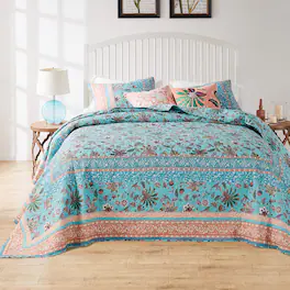 BreeBe - Audrey Bedspread Set 3-Piece King/Cal King - Turquoise