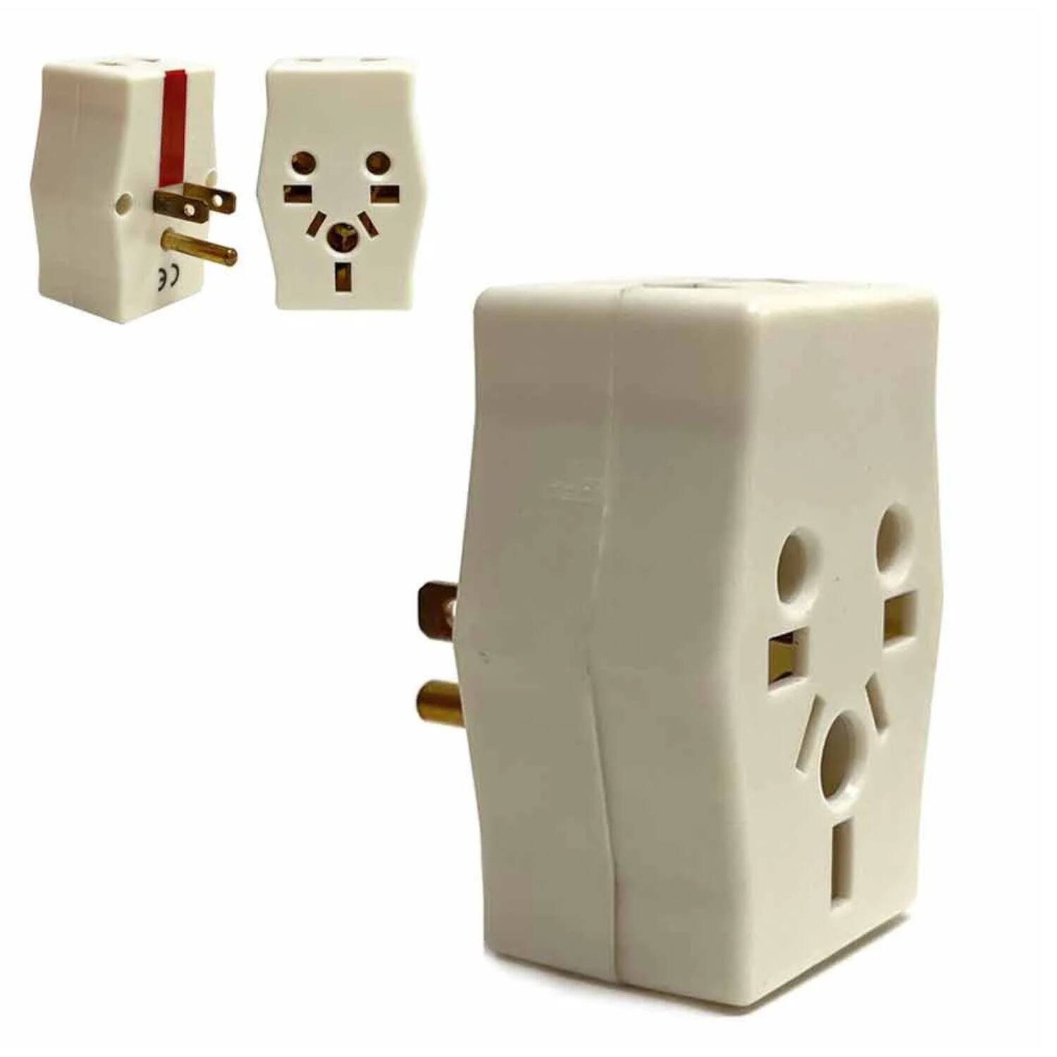 Angle. Home Collection - 2 Pack Universal Travel Adapter Plug - WHITE.