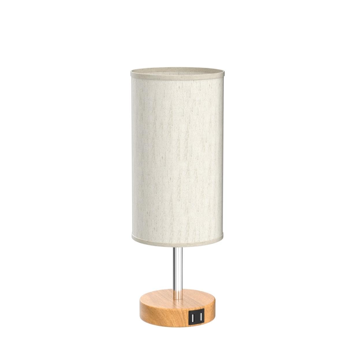 Alt View 1. Reds Spade - Yarra Decor Bedside Table Lamp USB Port Touch Control Bedroom Wood Way Dimmable Nightstand Lamp Round - White.
