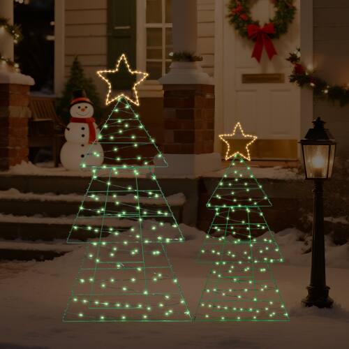 Alt View 8. Winado - 2 PCS 4 FT Lighted Metal Christmas Tree Yard Decorations for Indoor Party Holiday - Green.