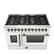 Alt View 1. Forno Appliances - 48 in. Wide 8 Burner Galiano 6.58 Cu. Ft. Freestanding Dual Fuel True Convection Range - White.